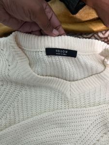 Cream Knit Pullover Sweater