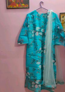 Floral Kurta Set With Pant Nd Dupatta
