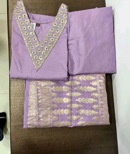 Elegant Lavender Kurta Set with Dupatta