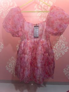 Tokyo Talkies Pink Floral Puff Sleeve Mini Dress