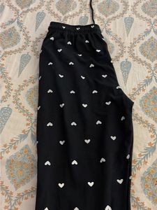 Cute Black Heart Pattern Pants