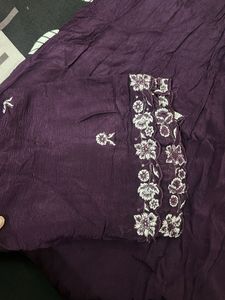 Elegant Embroidered Purple Dress