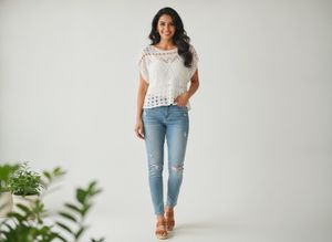 Chic White Crochet Knit Top