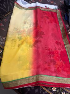 Vibrant Floral Print Saree
