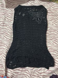 Elegant Black Embellished Top