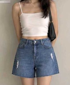 Distressed Denim Shorts