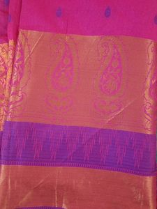 Vibrant Pink Saree with Paisley Border