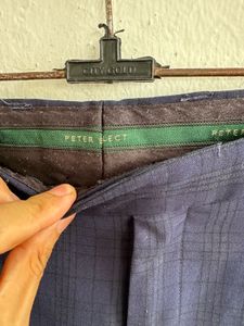 Men's Blue Checkered Dress Pants