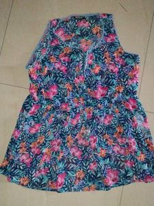 Sheer Floral Print Mini Dress