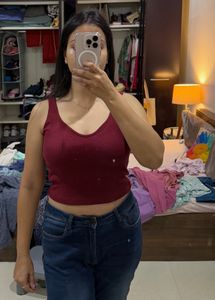 Red Tank Crop Top - L Size