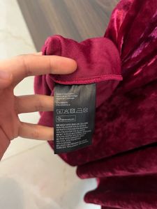 H&amp;M divided burgundy velvet skater party dress