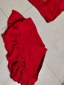 Red Ruffle swimming Set