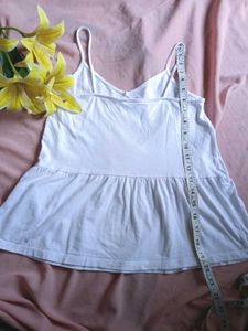 White Peplum Tank Top