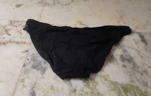 Black Bikini Bottom with Gold Accents