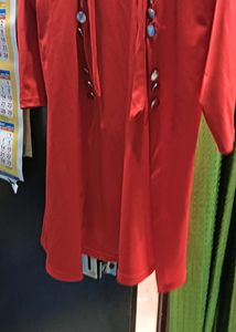 Red long jacket For girls can wear with a Tan top