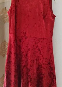 Red Velvet Sleeveless Dress