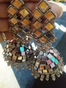 Mirror Jhumkas