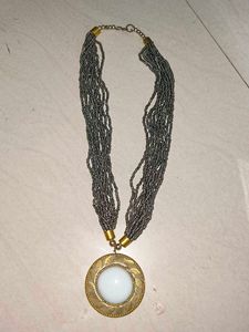 Statement Necklace with Round Pendant