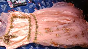Designer Peach Embroidered Lehenga