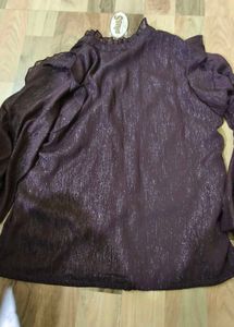 New Elegant Shimmering burgundy top