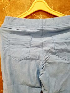 Light Blue Zipper Pocket Pants