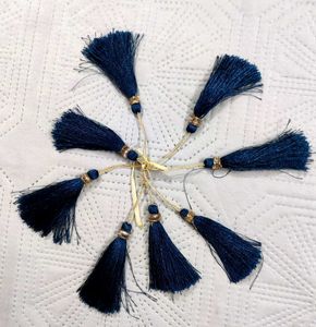 Set of 8 Navy Blue Tassels