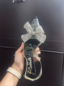 Crystal Bow Clear Heels