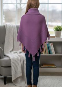 Stylish Purple Kids Poncho