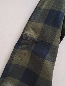 Green Plaid Long Sleeve Tunic Shirt