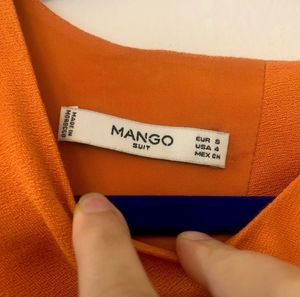 MANGO Vibrant Orange Sleeveless Mini Dress