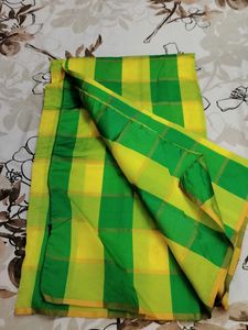 yellow green Saree