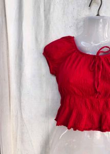 chic red crop top