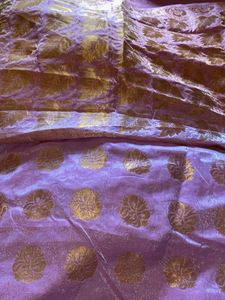 Lavender Saree with Gold Border