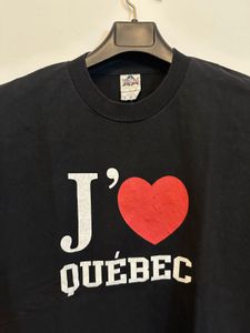 Black 'I Love Quebec' T-Shirt Single Stitch 🇩🇪