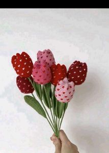 Crochet Heart tulip flower