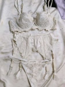 Victorias Secret White Lace Lingerie Set