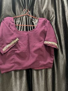 Elegant Purple Embroidered Saree