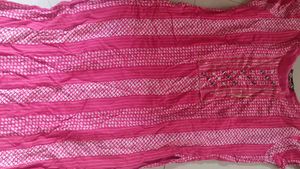 Beautiful Pink Kurta  with Jewelry