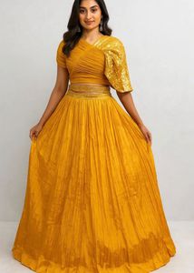 Haldi Outfit Yellow Lehenga Choli Set