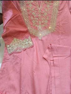🔥Pink silk 💕Kurta Set with Dupatta❤️