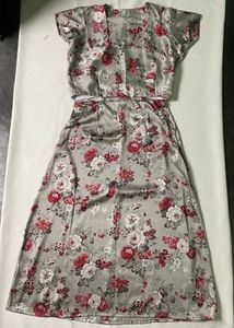 Floral Print Ethnic Gown