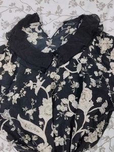 Chic Floral Print Long Sleeve Top