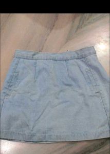 Light Wash Denim Mini Skirt