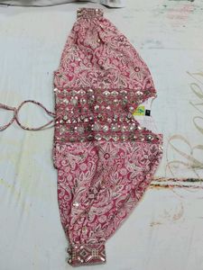 Pink Embroidered Palazzo Pants