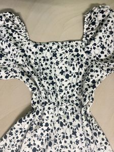 Floral Print Puff Sleeve Dress