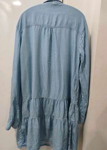 Tween Denim Tiered Midi Dress