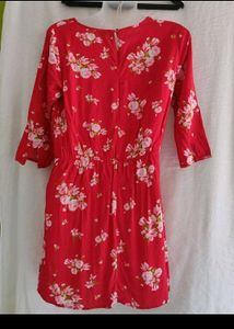H&amp;M Red Floral Mini Dress