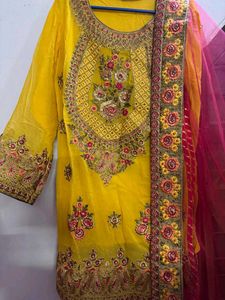 Stunning Pink & Gold Embroidered Lehenga Choli