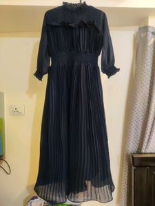 Elegant  Pleated Midi Dress