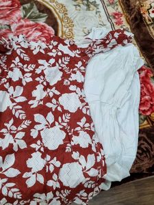 Elegant Floral Print Kurti with shalwar
